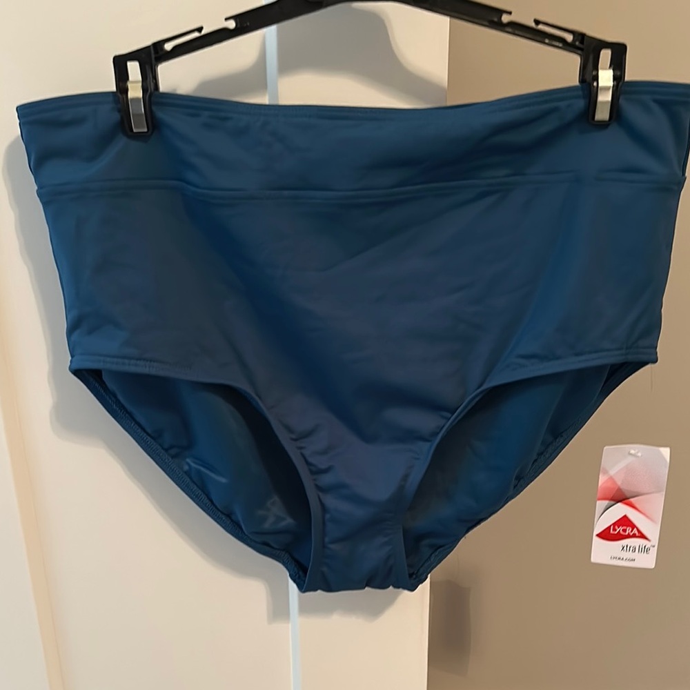 Sz 14 Lands' End Women's Swim Bottom - Teal Blue